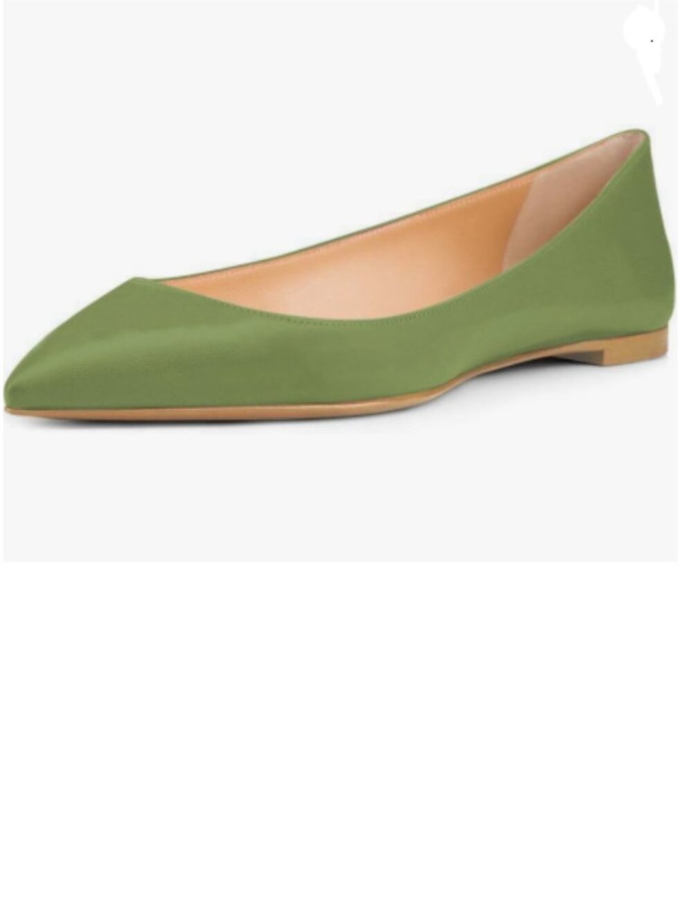 FSJ Green Flat Pumps Pointed Toe Slip On Party Dress Shoe for Comfort Outfits